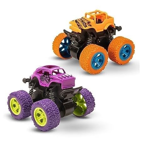 Toy Imagine 4x4 Mini Monster Friction Power Truck Pack of 2 Kids Age 3-8 | 360 Drift Stunt Car | Push & Go Forward | Off-Road Toy Car | Best Birthday Gift for Baby Boys & Girls. (Colour May Vary)