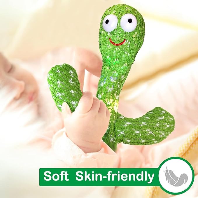 Storio Rechargeable Toys Talking Cactus Baby Toys for Kids Dancing Cactus Toys Can Sing Wriggle & Singing Recording Repeat What You Say Funny Education Toys for Children Playing Home Decor for Kids